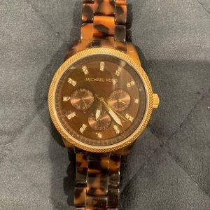 Michael Kors tortoise strap watch